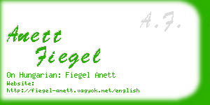 anett fiegel business card